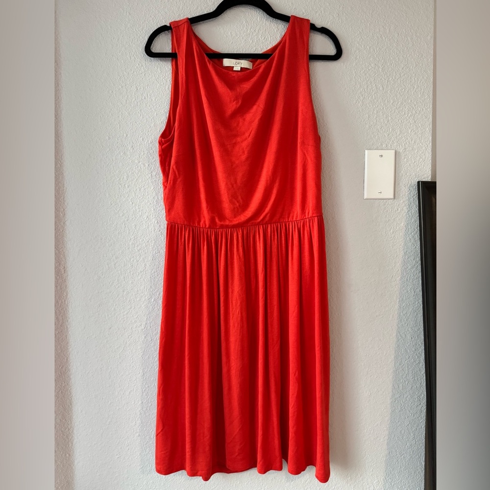 Like NEW LOFT Orange dress with back cutout size Large